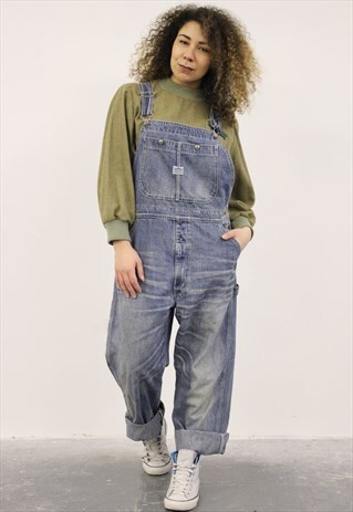 VINTAGE BLUE DENIM DUNGAREES