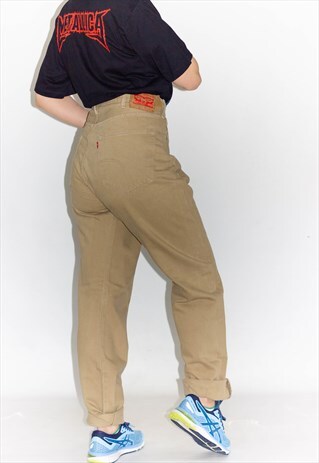 VINTAGE LEVI'S 90'S 501 CHOCOLATE BEIGE JEANS