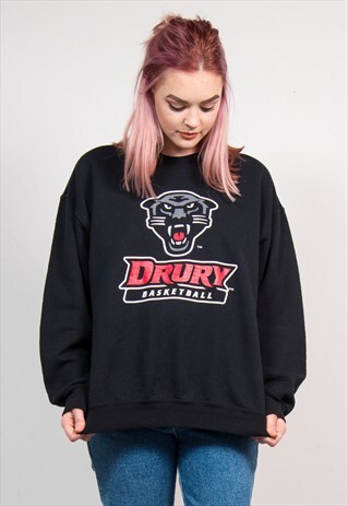 90'S VINTAGE BLACK USA COLLEGE BASKETBALL SWEATSHIRT
