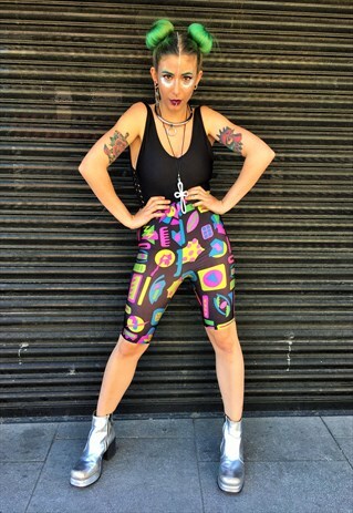 VINTAGE CRAZY PRINT CROPPED LEGGINGS