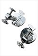 DIOR EARRINGS SILVER YELLOW CD LOGO MONOGRAM APPLE VINTAGE