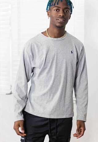 VINTAGE POLO RALPH LAUREN LONG SLEEVE T-SHIRT LOGO 90S X 8.5