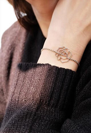 ROSE CHAIN STERLING SILVER BRACELET