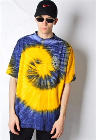 VINTAGE 90S COLOURFUL TIE DYE MICHIGAN LACROSSE T-SHIRT