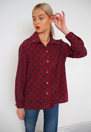 VINTAGE RED PATTERNED SHIRT