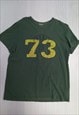 00'S T-SHIRT KHAKI GREEN SHORT SLEEVE COTTON