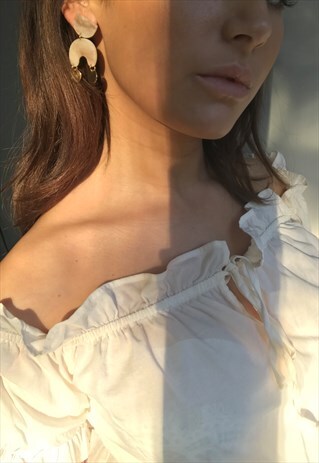SILKS AND STARS NOMADE GEOMETRIC EARRINGS IN SAND