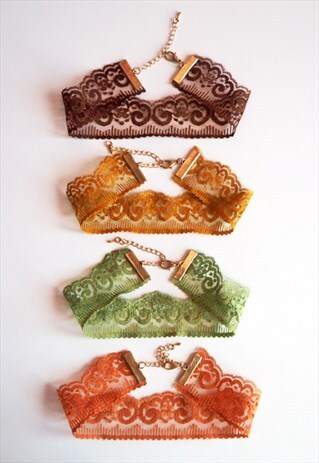 BROWN LACE CHOKER