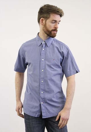 TOMMY HILFIGER VINTAGE 1990S BLUE CHECKED SHIRT