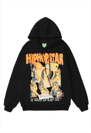 KALODIS HIPHOPSTAR PATTERN STREET LOOSE HOODIE