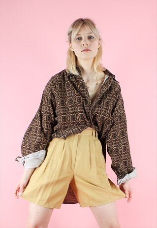 VINTAGE 90S Y2K HIGH WAISTED YELLOW MUSTARD SKIRT SHORTS
