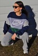 Y2K vintage rework Nike fishnet logo fleece panel sweatshirt