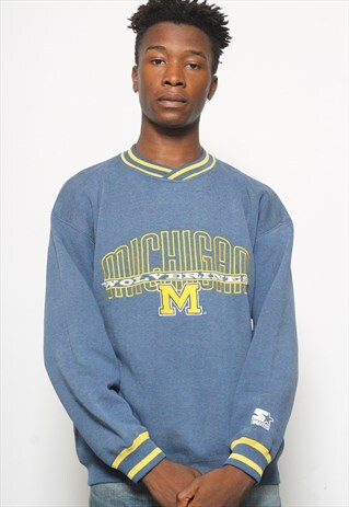 VINTAGE STARTER MICHIGAN WOLVERINES SWEATSHIRT