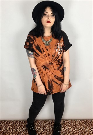ITS ONLY ROCK N ROLL HAND PAINTED/TIE DYED T-SHIRT