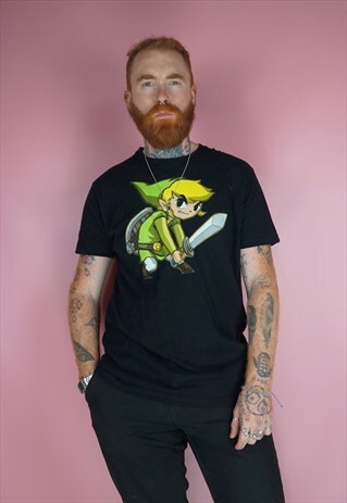 VINTAGE ZELDA SPIRT TRACKS BLACK T-SHIRT