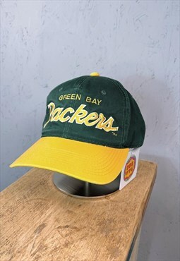 90s Green Bay Packers Script Hat Green/Yellow One Size