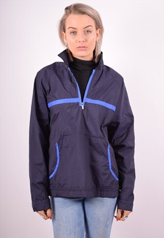 NIKE WOMENS VINTAGE PULLOVER JACKET MEDIUM BLUE 90'S