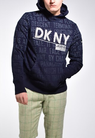 EARLY 2000S DKNY JEANS ALLOVER PRINT HOODIE
