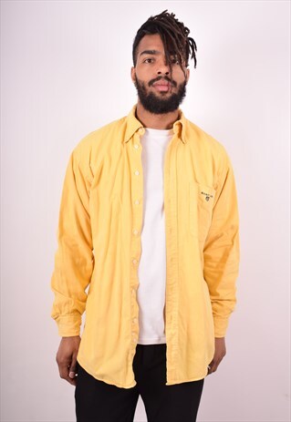 GANT MENS VINTAGE SHIRT MEDIUM YELLOW 90S