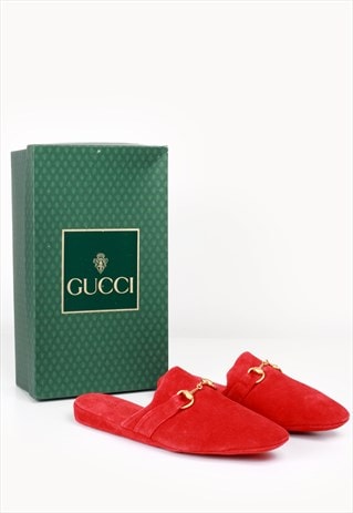 80's Gucci Suede Open Slippers | Bare 