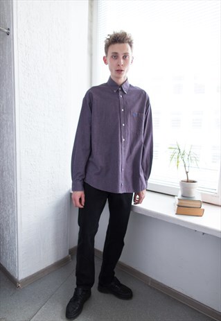 VINTAGE 80'S PURPLE COTTON SHIRT