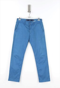 Fay Slim Fit Chino Trousers in Blue - 48