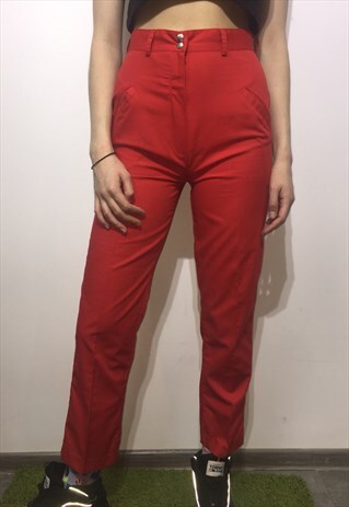 VINTAGE 90' OLDSCHOOL UNIQUE RED SKINNY TROUSERS