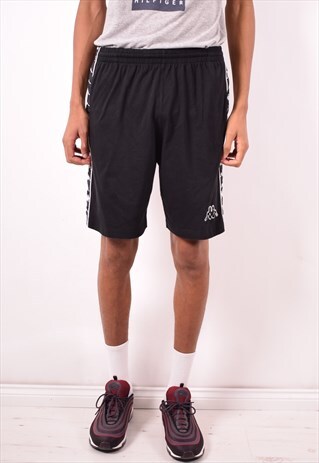 KAPPA MENS VINTAGE SHORTS XL BLACK 90S