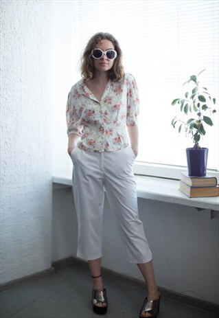 VINTAGE 90'S WHITE CAPRI TROUSERS
