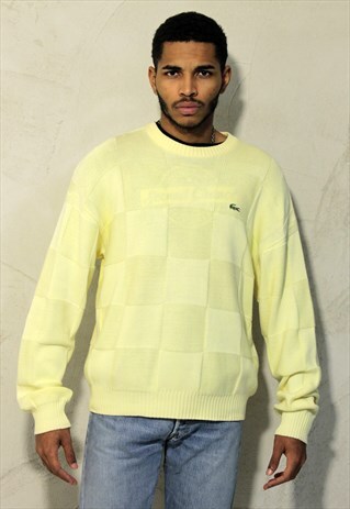 LIGHT YELLOW VINTAGE LACOSTE JUMPER A176