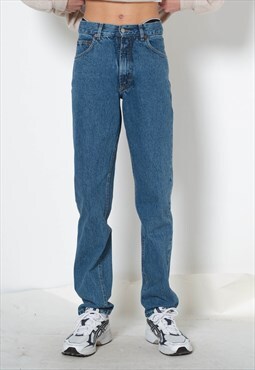 Vintage Grunge Mash Regular Waist Relaxed Jeans in Blue XS/S