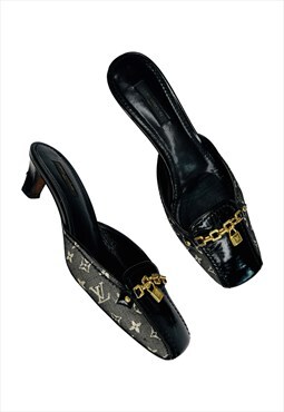 Louis Vuitton Mule Heels Monogram Padlock Size 5 