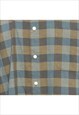 NAVY & GREEN EXPRESSIONS LONG SLEEVED CHECKED SHIRT - L