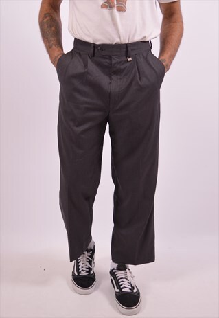 VALENTINO MENS VINTAGE SUIT TROUSERS W30 L26 GREY 90S