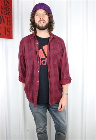 VINTAGE CHECK FLANNEL OVERSIZED GRUNGE INDI WINTER SHIRT