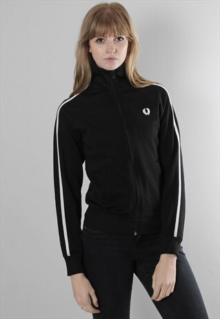 VINTAGE 90S FRED PERRY BLACK ZIP JACKET