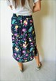 VINTAGE HIGH WAIST SUMMER SKIRT SKIRTS MIDI FLORAL 90S