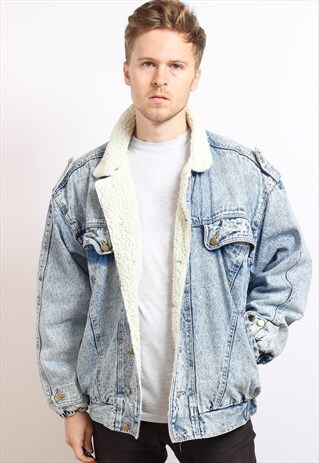 VINTAGE FLEECE LINED DENIM JACKET