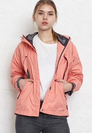 VINTAGE PINK COLUMBIA WINDBREAKER RAIN JACKET