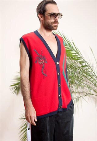 MEN'S KNIT VEST, HIPSTER SLEEVELESS, SWAG VESTCOAT