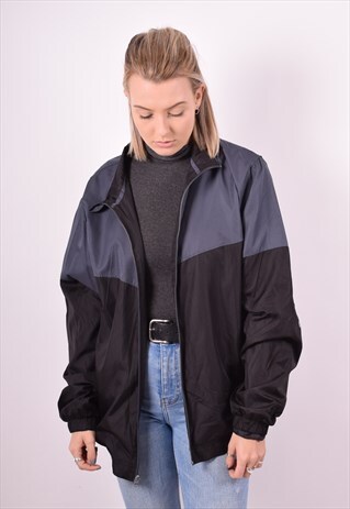 STARTER WOMENS VINTAGE TRACKSUIT TOP JACKET MEDIUM BLACK 90S