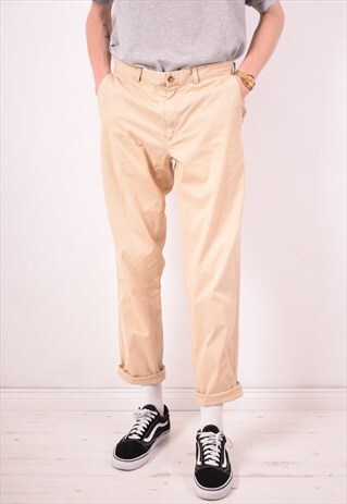 AVIREX MENS VINTAGE TROUSERS W33 L30 BEIGE 90S