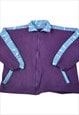 Vintage Jacket Fleece Retro Pattern Purple Medium