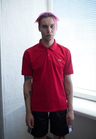VINTAGE 90'S RED COTTON SHORT SLEEVED POLO SHIRT