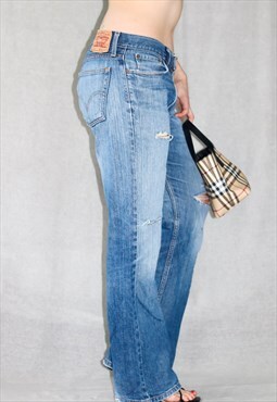 Vintage 90's Low Rise Distressed Flare Levi Jeans