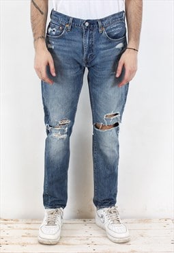 Vintage PREMIUM 512 Men W32 L32 Slim Fit Tapered Jeans Denim