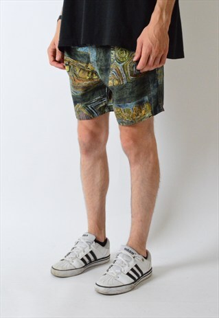 VINTAGE 90S KHAKI ABSTRACT UNDERPANTS BOXER SHORTS