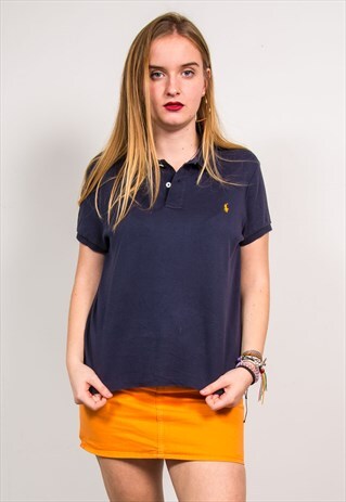 RALPH LAUREN VINTAGE 90'S NAVY BLUE POLO T-SHIRT