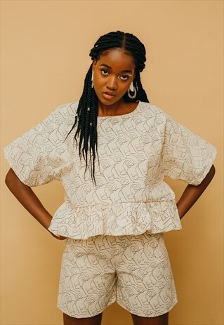 NUDES COTTON FRILL TEE