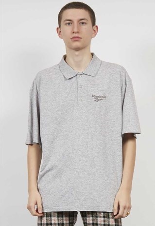 VINTAGE 80'S REEBOK GREY POLO T-SHIRT